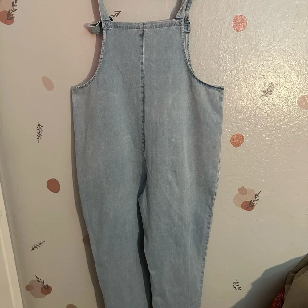 Lucy & Yak Originals Light Wash Denim Overalls Size L/R (Organic Cotton) - Picture 9 of 13